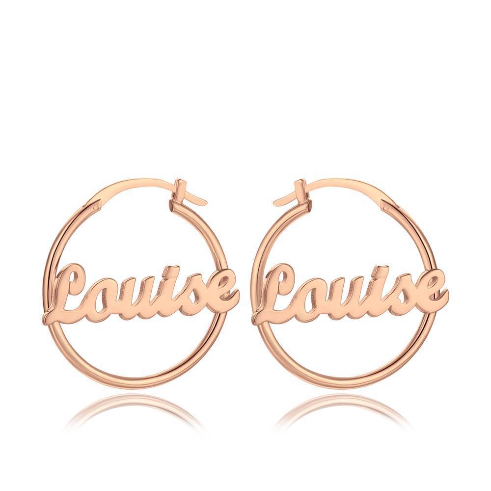 Custom Name Hoop Earrings-Blongser