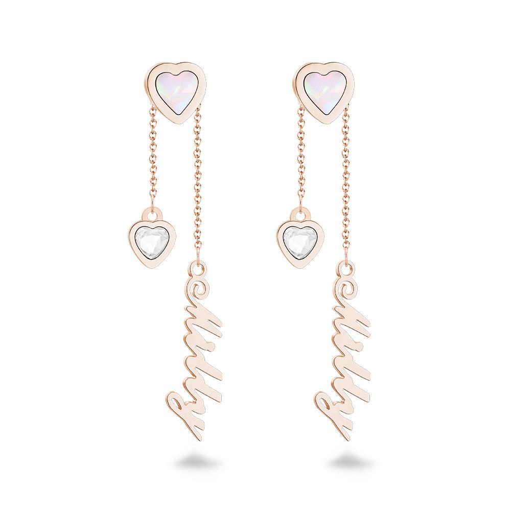 Custom Engraved Earrings Heart-shaped Name Earrings Unique Gift-Blongser
