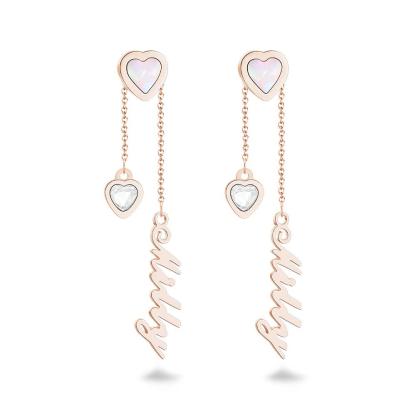 Custom Engraved Earrings Heart-shaped Name Earrings Unique Gift-Blongser