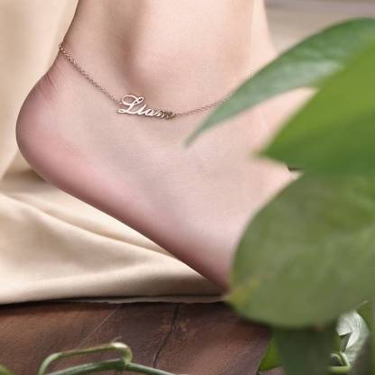 Personalized Name Anklet Sterling Silver-Blongser