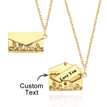 Personalized Envelope Necklace with Custom Text - Customizable Necklace for Gifts and Special Occasions-Blongser