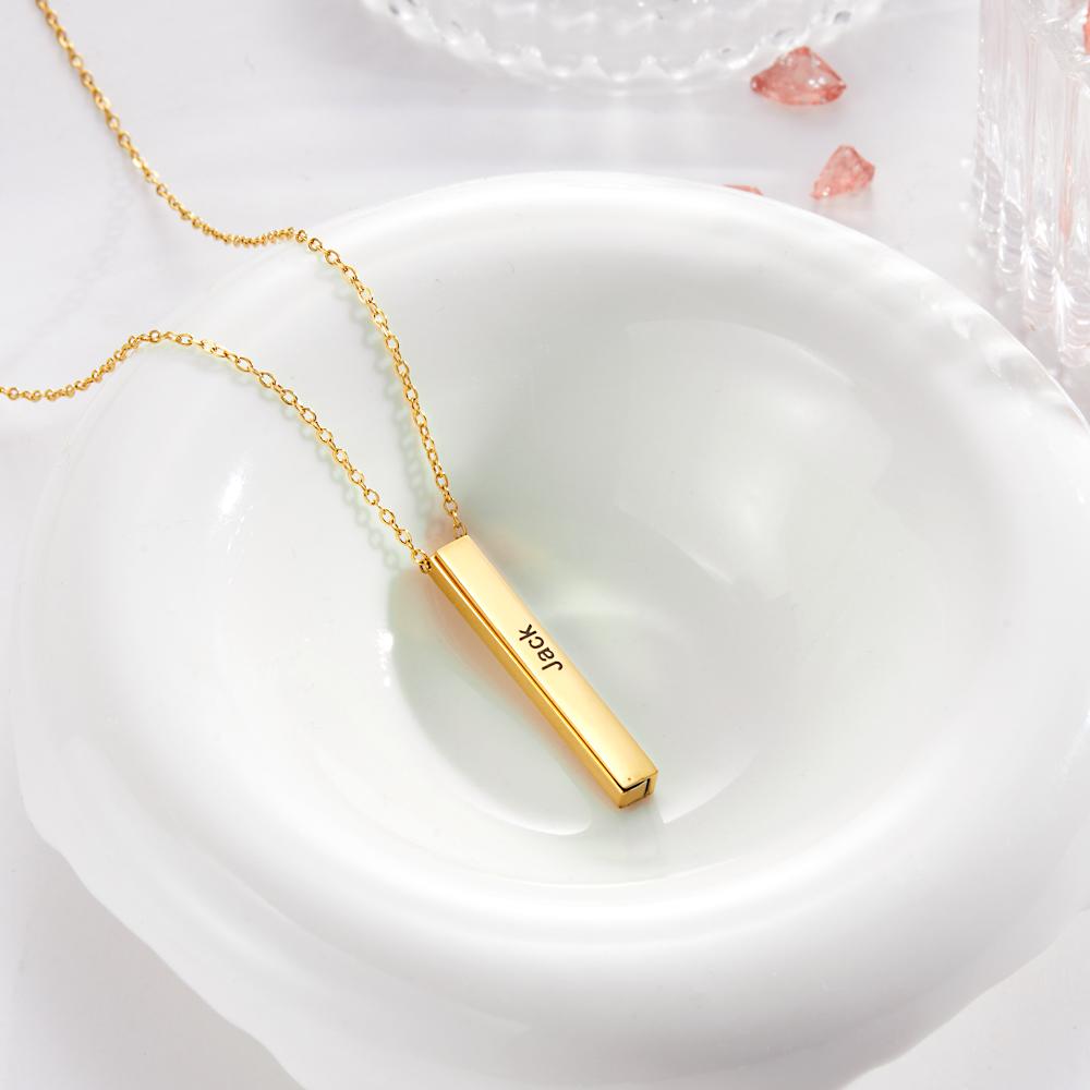 Custom Engraved Necklace Folded Bar Necklaces Unique Gift for Women-Blongser