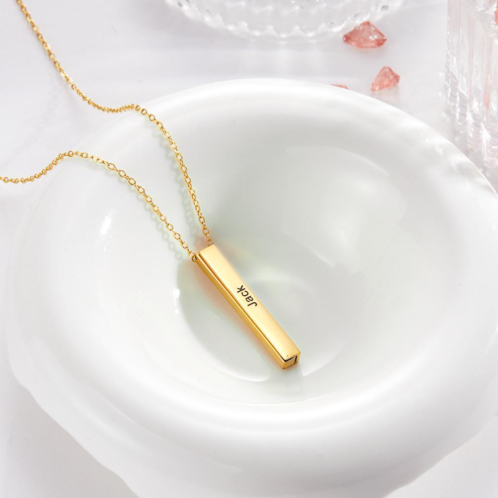 Custom Engraved Necklace Folded Bar Necklaces Unique Gift for Women-Blongser