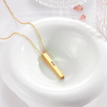Custom Engraved Necklace Folded Bar Necklaces Unique Gift for Women-Blongser