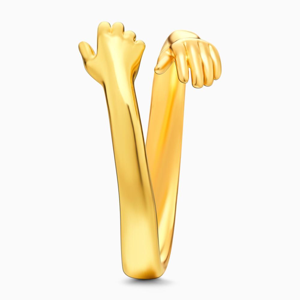 Custom Name Hug Rings Engraved Hugging Hands Open Ring-Blongser