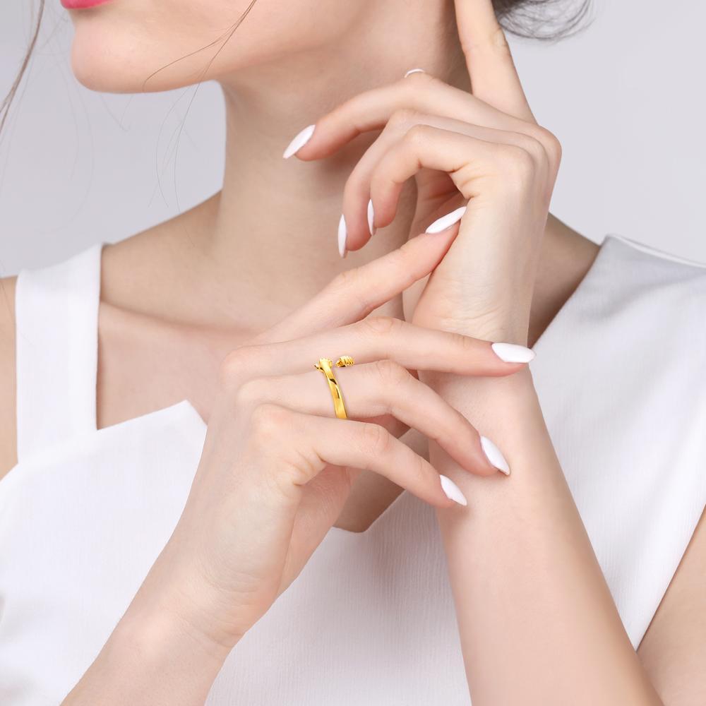 Custom Name Hug Rings Engraved Hugging Hands Open Ring-Blongser