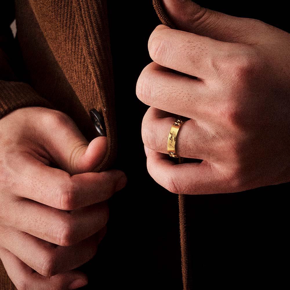 Men's Personalized Ring Custom Message Ring  the Best Gift for Lover-Blongser