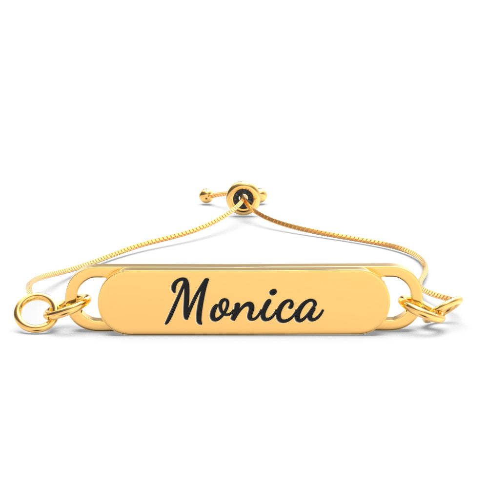 Custom Engraved Bar Bracelet - Length Adjustable-Blongser