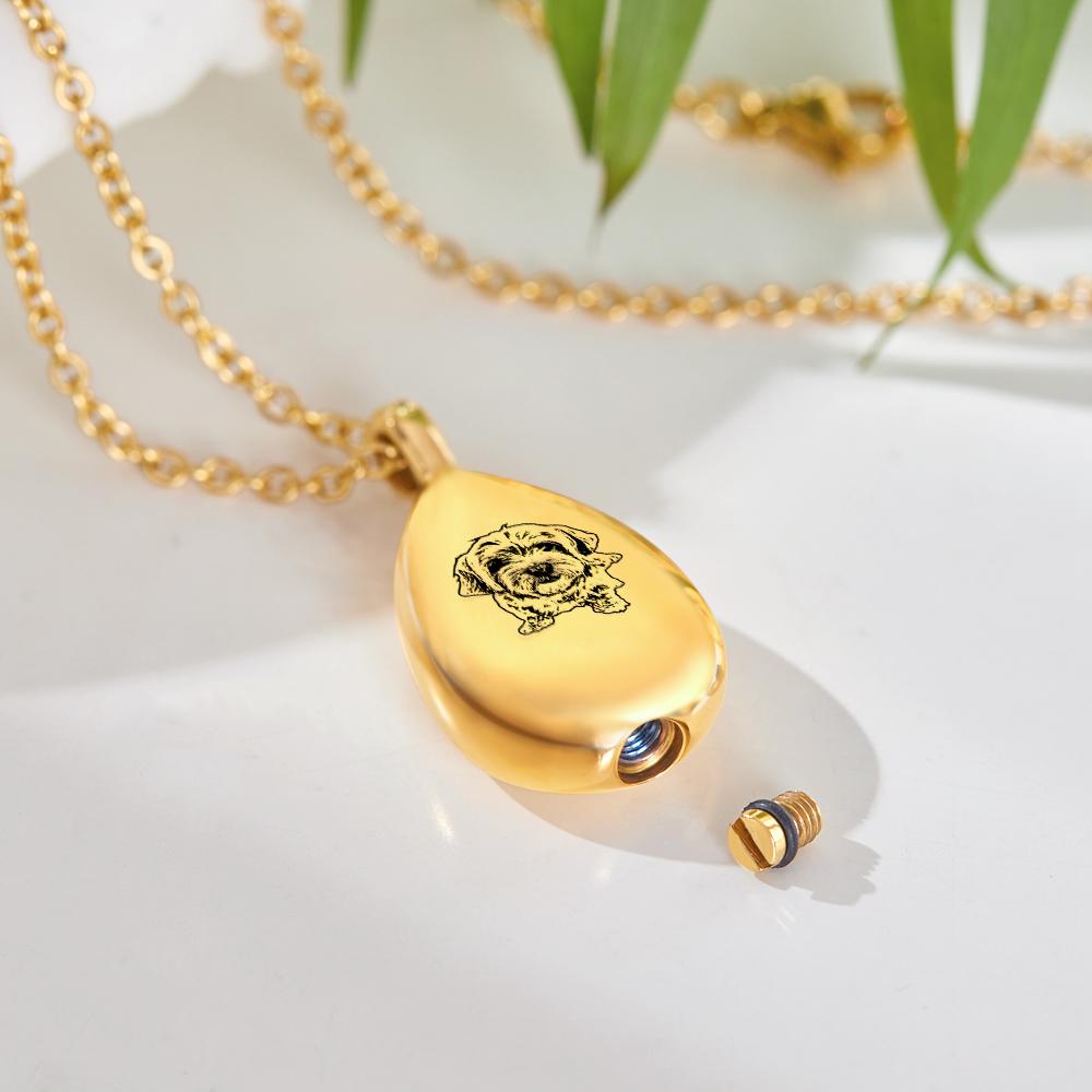 Custom Photo Necklace Shadow Carving Ashes Pendant Commemorate Gifts-Blongser
