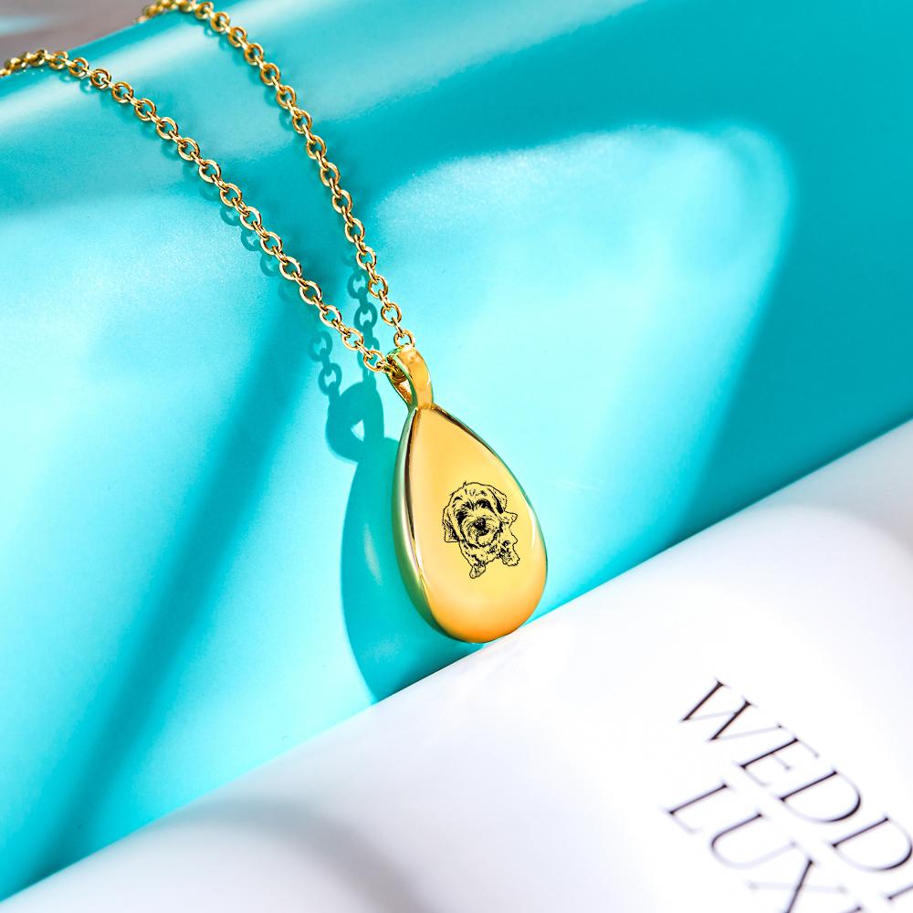 Custom Photo Necklace Shadow Carving Ashes Pendant Commemorate Gifts-Blongser