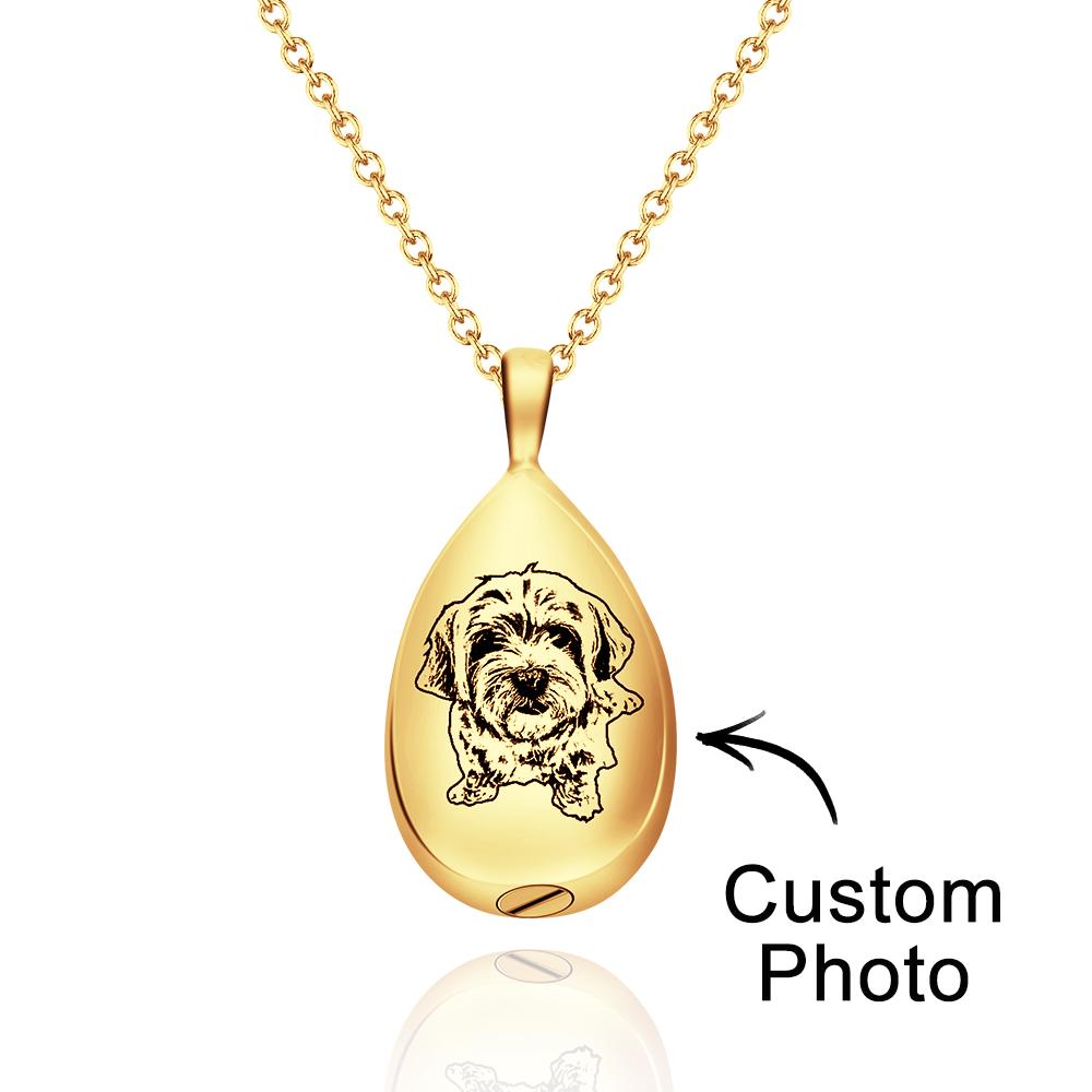 Custom Photo Necklace Shadow Carving Ashes Pendant Commemorate Gifts-Blongser