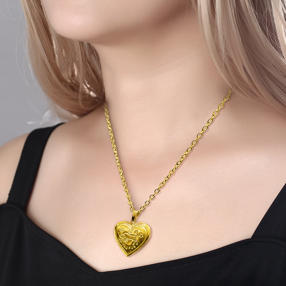 Personalized Constellations Heart Locket Necklace-Blongser