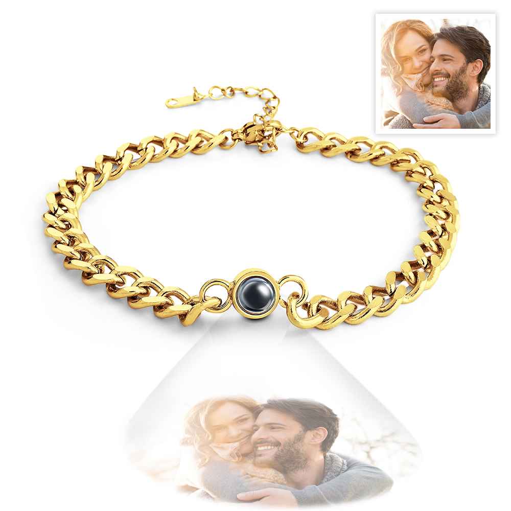 Personalized Photo Projection Bracelet Vintage Bracelet Jewelry Anniversary Gift For Him Father's Day Gift-Blongser