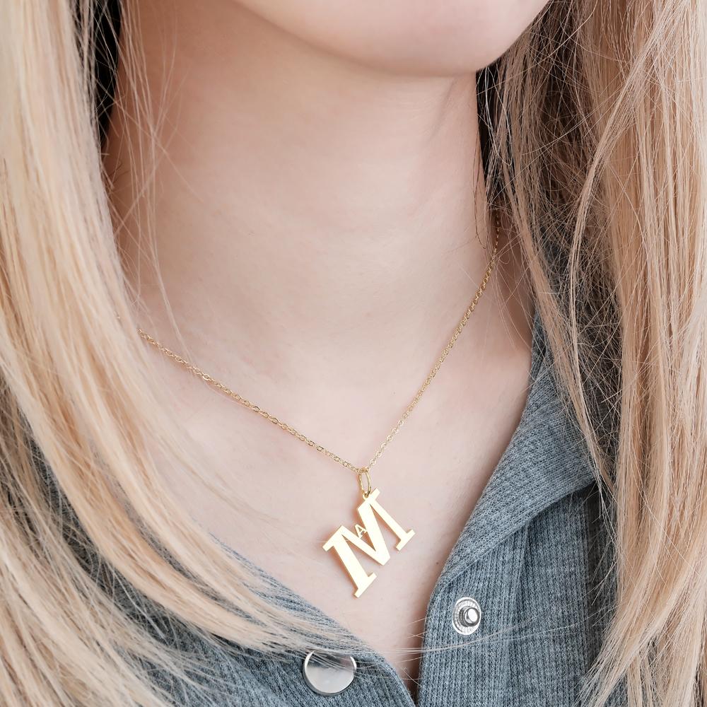 Custom Engraved Necklace Simple Letter Unique Gifts-Blongser