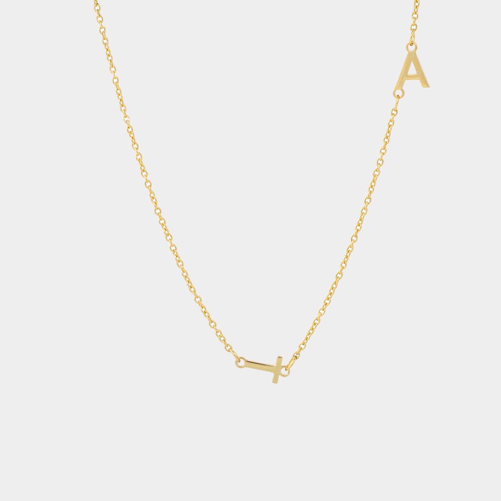 Custom Initial Necklace Personalized Stainless Steel Letter Necklace-Blongser