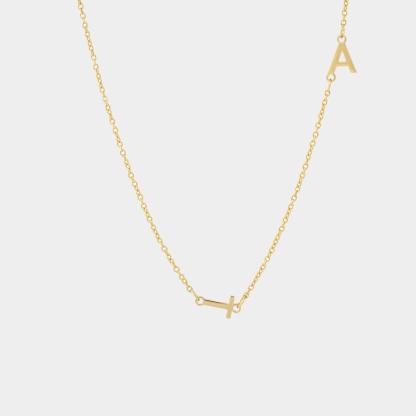 Custom Initial Necklace Personalized Stainless Steel Letter Necklace-Blongser