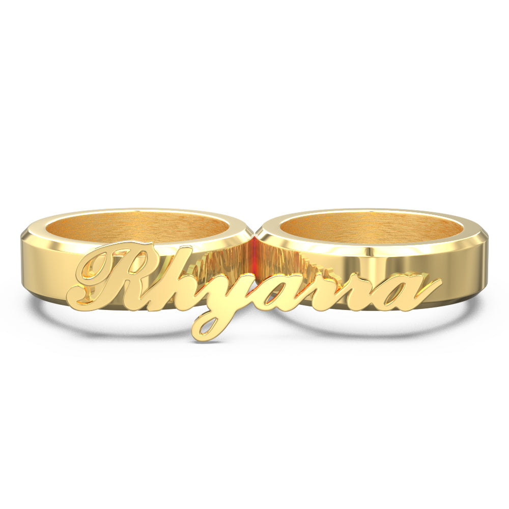 Engravable Double Fingers Ring Two Fingers Ring-Blongser