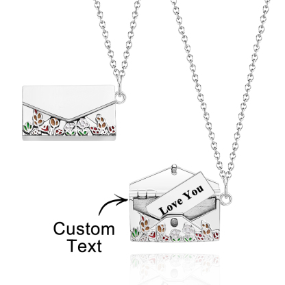 Personalized Envelope Necklace with Custom Text - Customizable Necklace for Gifts and Special Occasions-Blongser