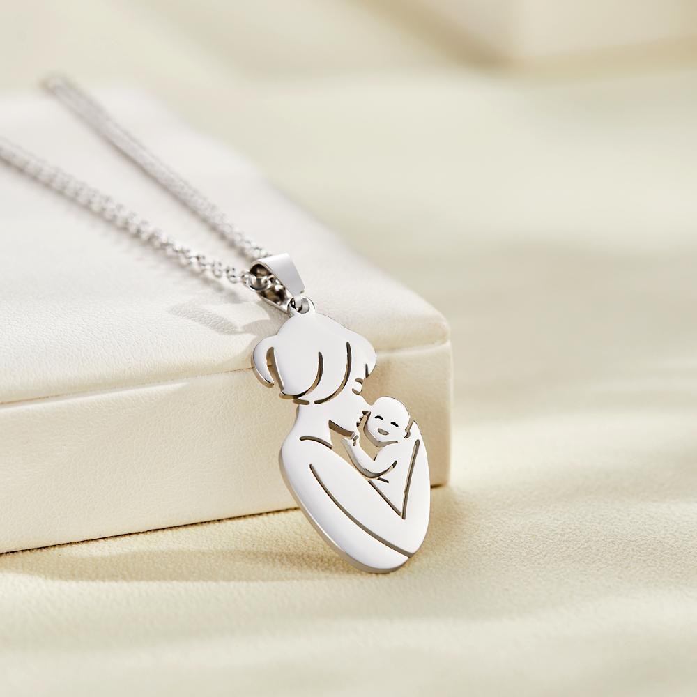 Custom Engraved Mother Baby Necklace Personalized Family Jewelry Gifts for Mother-Blongser