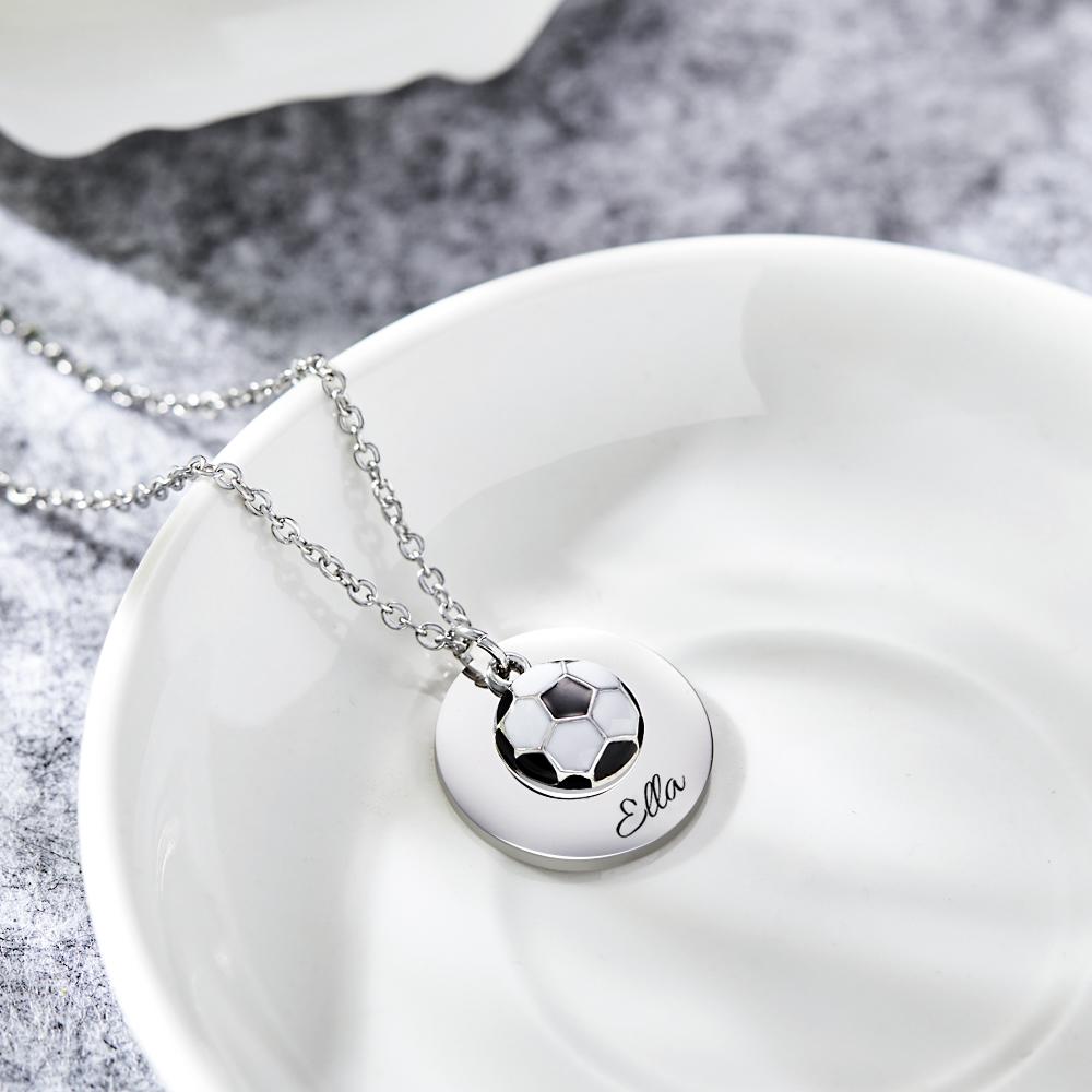 Custom Engraved Necklace Soccer Sport Creative Gifts-Blongser