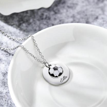 Custom Engraved Necklace Soccer Sport Creative Gifts-Blongser