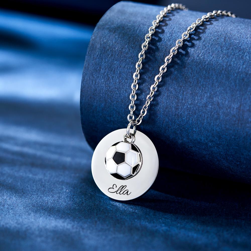 Custom Engraved Necklace Soccer Sport Creative Gifts-Blongser
