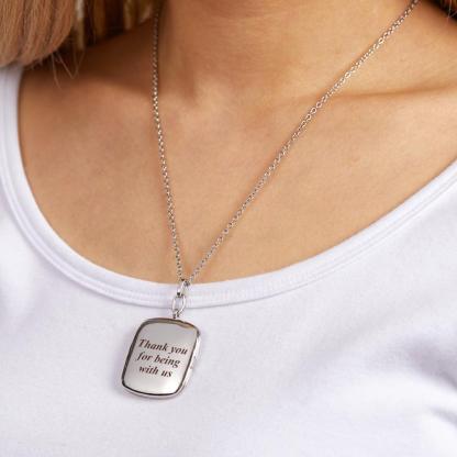 Custom Locket Photo Necklace Personalized Engraved Memorial Picture Pendant Gift For Her-Blongser