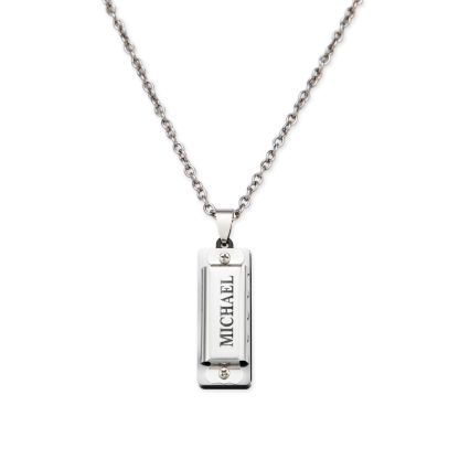 Custom Engraved Small Harmonica Pendant Necklace-Blongser
