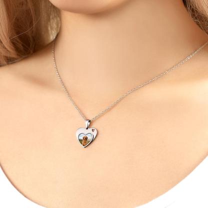 Custom Photo Engraved Necklace Heart Pet Gifts-Blongser