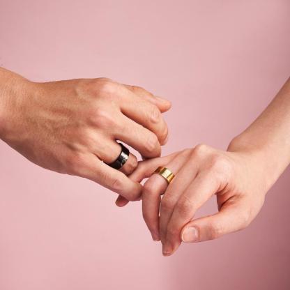 Custom Engraved Rings Pull Hook Matching Rings for Couples Gifts-Blongser