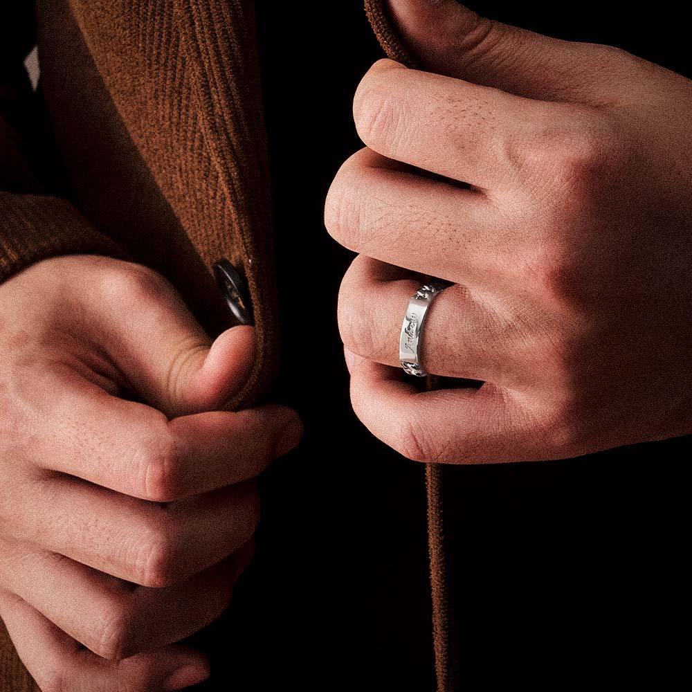 Men's Personalized Ring Custom Message Ring  the Best Gift for Lover-Blongser