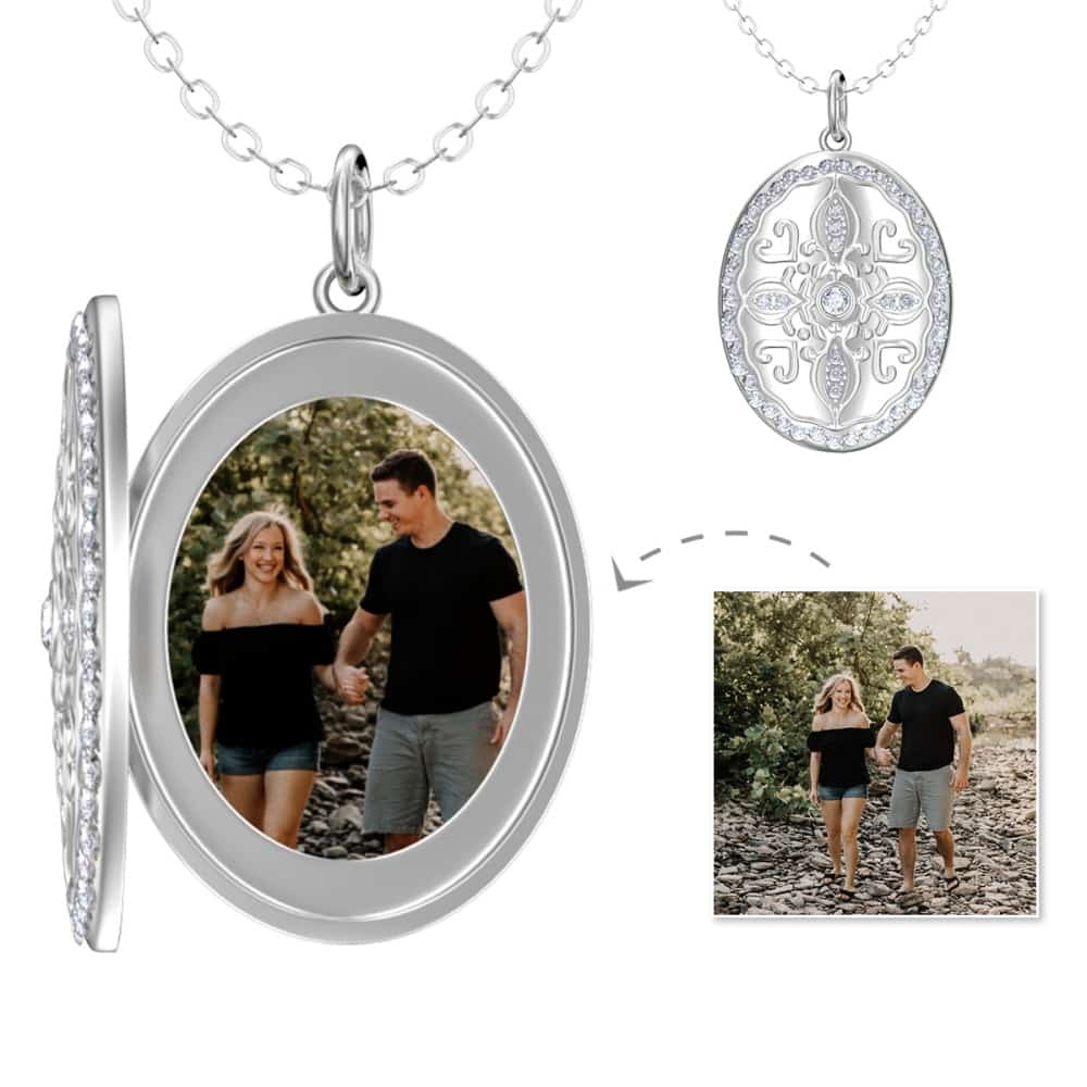 Personalized Photo Necklace Custom Anniversary Necklace Birthday Gift-Blongser
