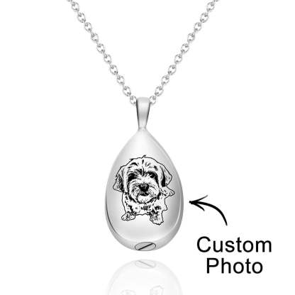 Custom Photo Necklace Shadow Carving Ashes Pendant Commemorate Gifts-Blongser