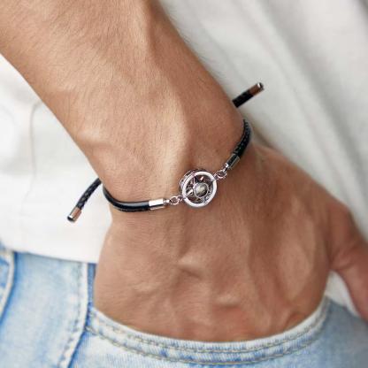 Custom Projection Bracelet Compass Trendy Simple Gifts for Men-Blongser