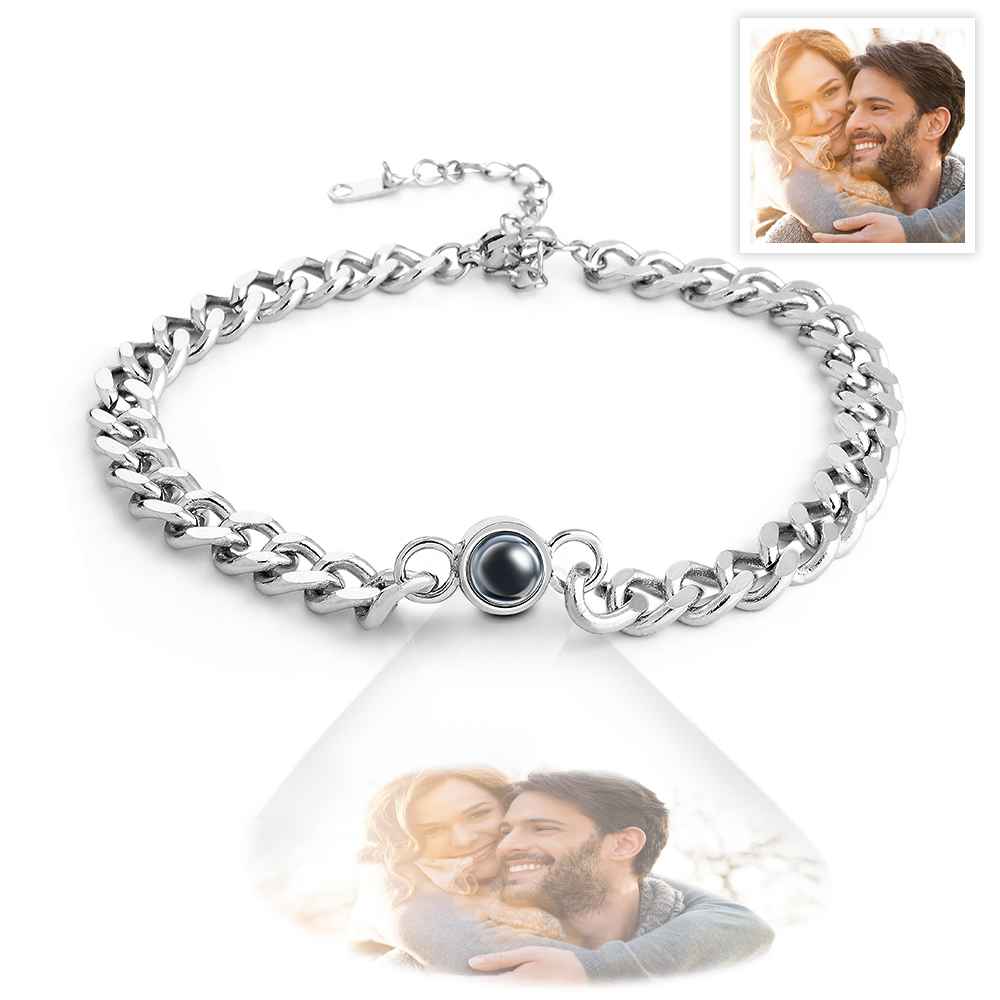 Personalized Photo Projection Bracelet Vintage Bracelet Jewelry Anniversary Gift For Him Father's Day Gift-Blongser