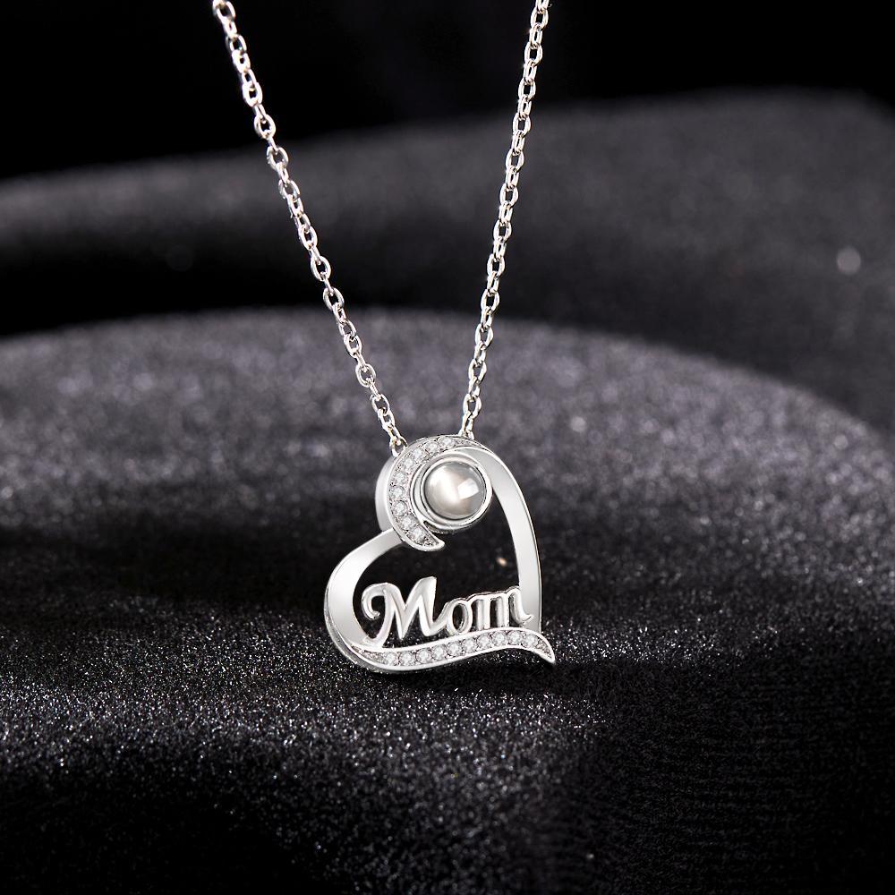 Custom Projection Necklace Heart-shaped Gifts for Mum-Blongser