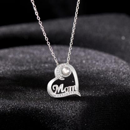 Custom Projection Necklace Heart-shaped Gifts for Mum-Blongser