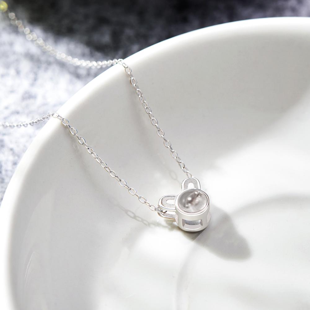 Custom Projection Photo Necklace Cute Mouse Funny Gifts-Blongser