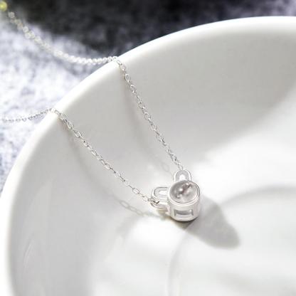 Custom Projection Photo Necklace Cute Mouse Funny Gifts-Blongser