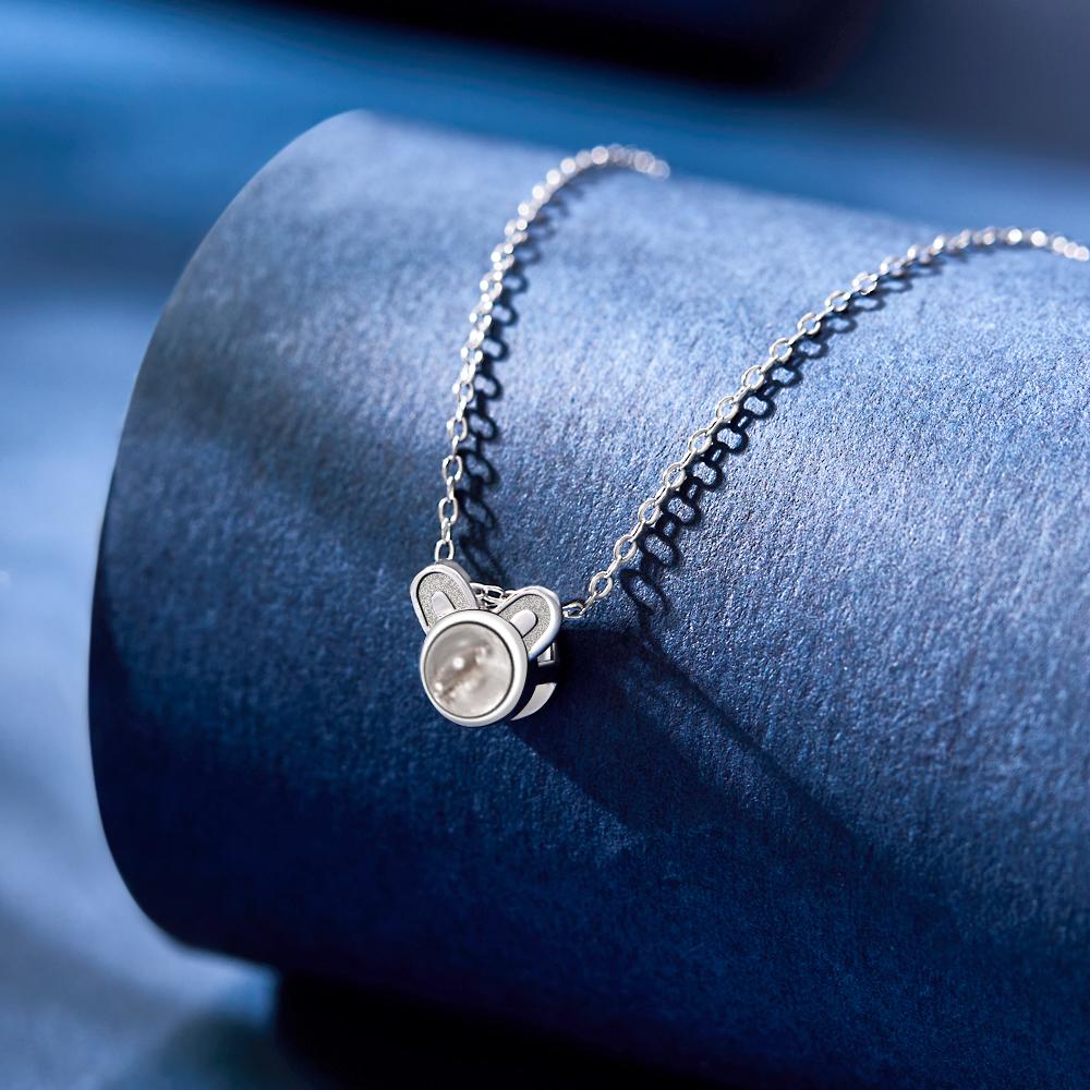 Custom Projection Photo Necklace Cute Mouse Funny Gifts-Blongser