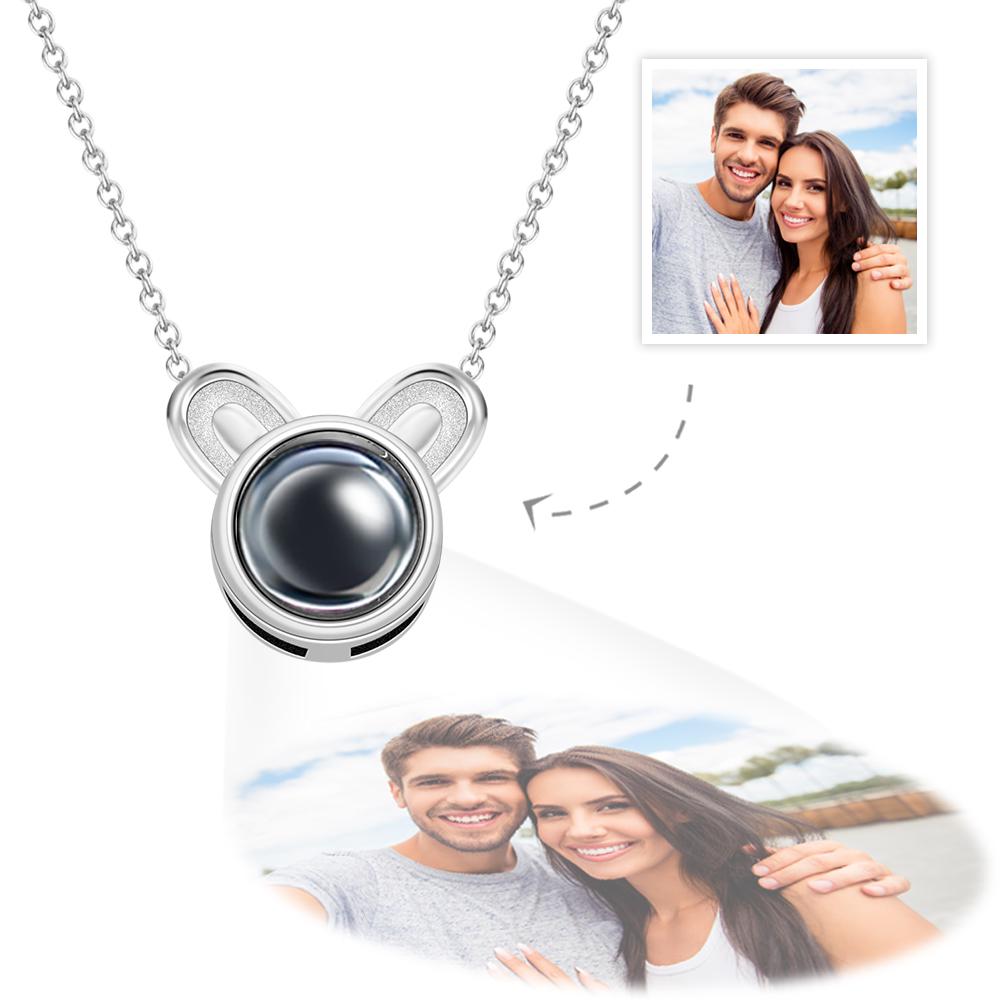 Custom Projection Photo Necklace Cute Mouse Funny Gifts-Blongser