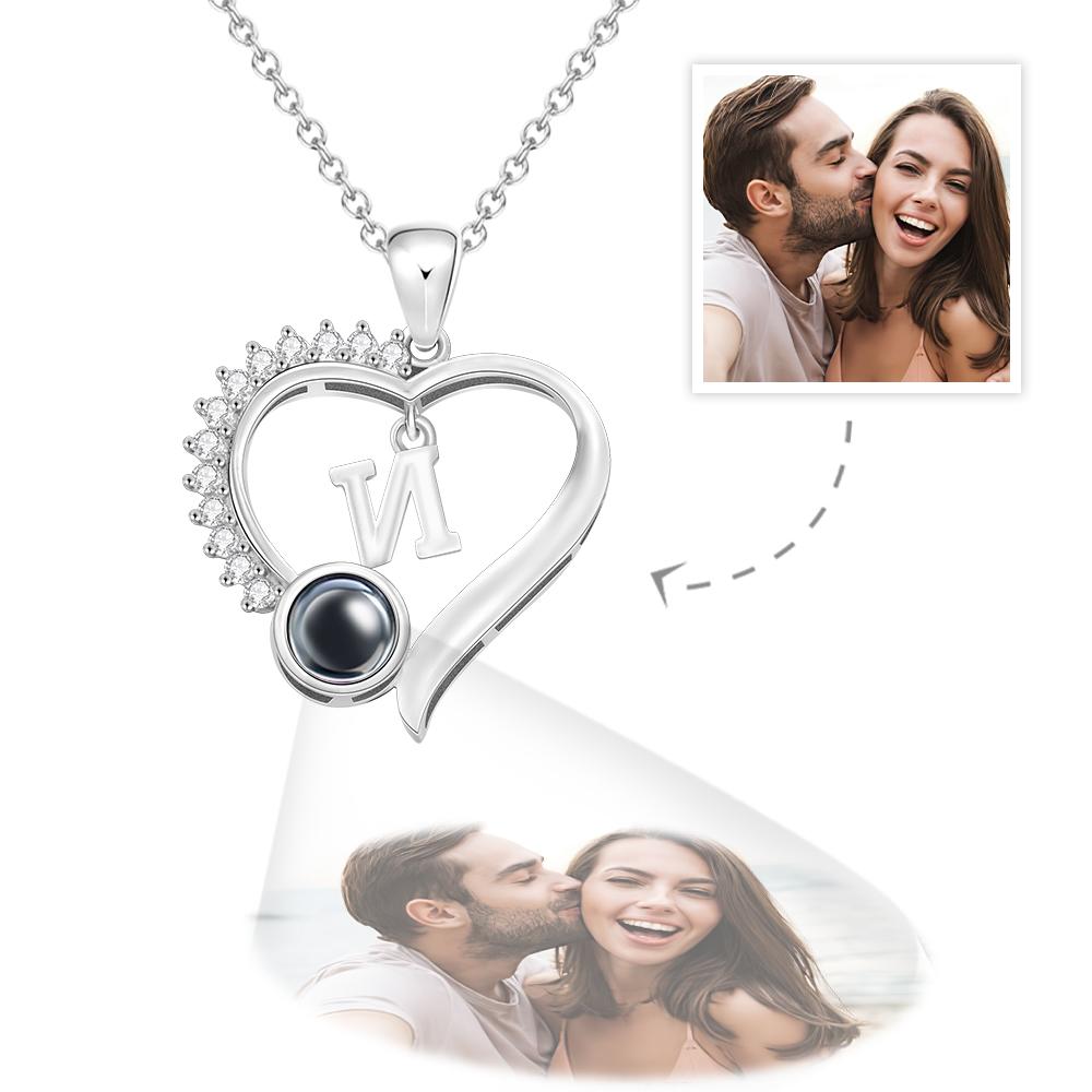 Custom Projection Necklace Custom Letter Heart-shaped Design Gifts-Blongser