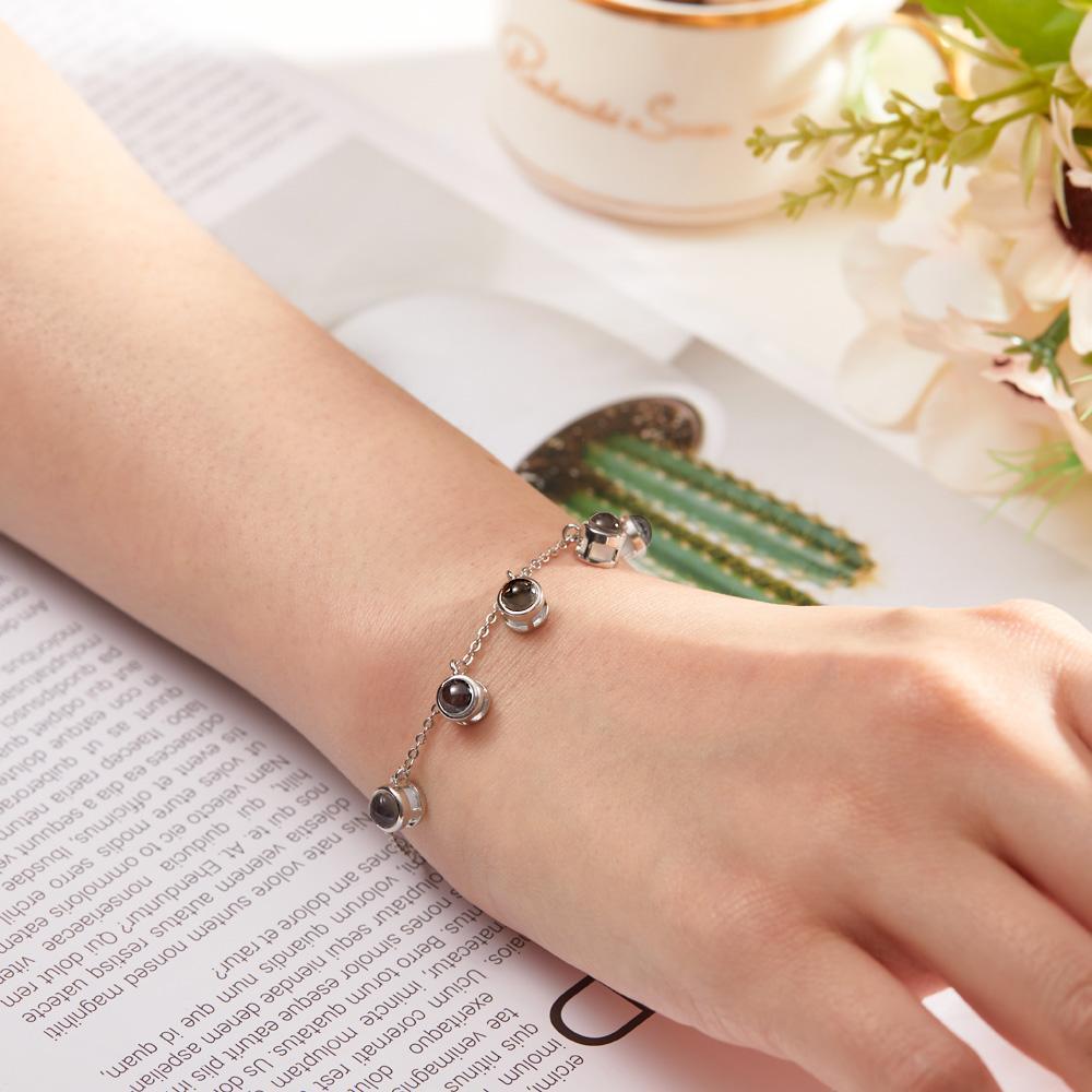 Custom Photo Projection Bracelet Minimalist Gift Memorial Photo Jewelry Trendy Best Friend Gift for Her-Blongser