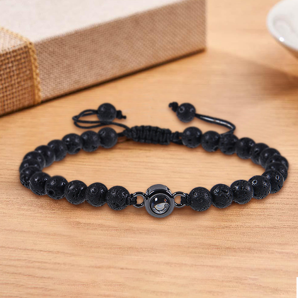 Custom Photo Projection Bracelet I Love You 100 Languages Men's Bracelet Gift for Boyfriend Husband Dad-Blongser