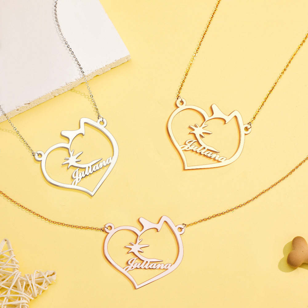 Personalized Name Heart Pet Memorial Necklace Memorial Gift for Her-Blongser