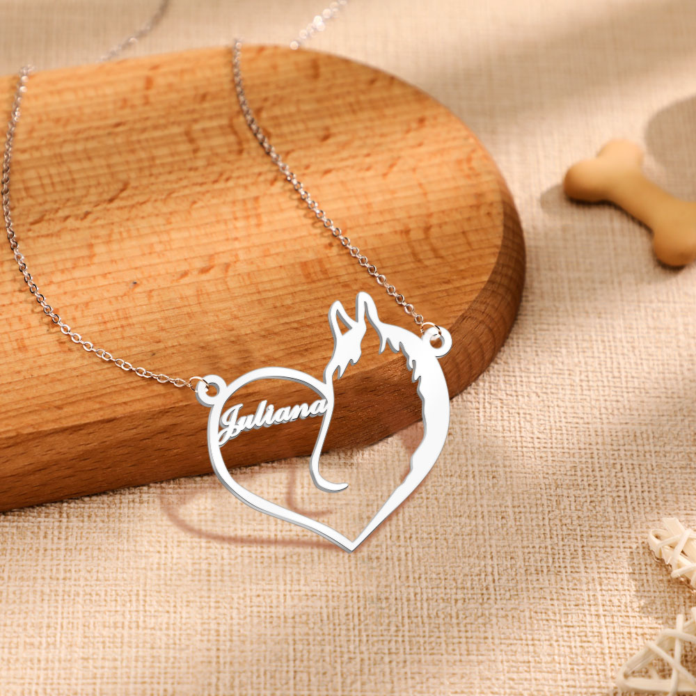 Personalized Name Heart Pet Memorial Necklace Memorial Gift for Her-Blongser