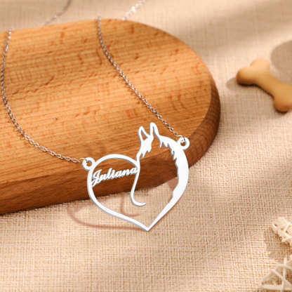 Personalized Name Heart Pet Memorial Necklace Memorial Gift for Her-Blongser