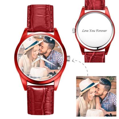 Personalized Men's Photo Watch with Leather Strap-Blongser