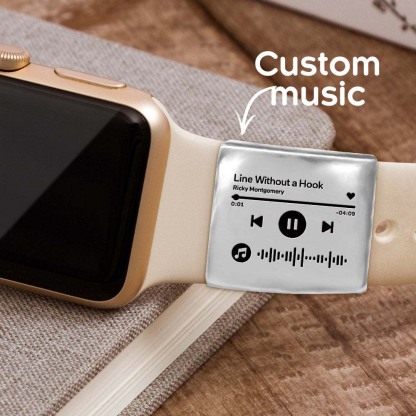Custom Scannable Music Code Apple Watch Charm Sport Band Charm Personalized Smart Watch Jewelry Accessory-Blongser