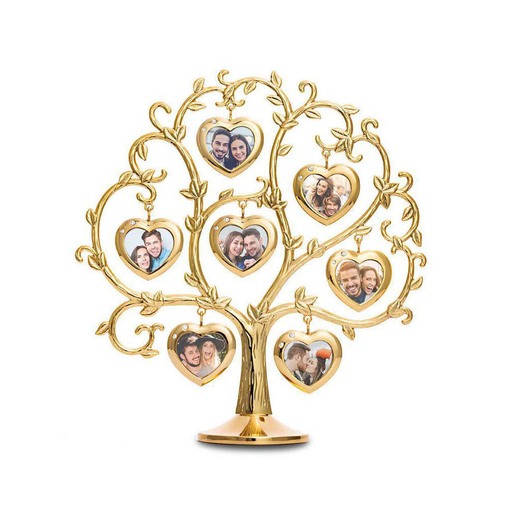 Custom Photo Family Tree With 7 Hanging Picture Frames Metal Table Top Decoration-Blongser